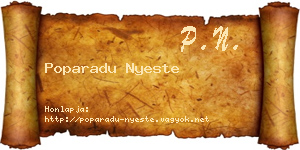 Poparadu Nyeste névjegykártya